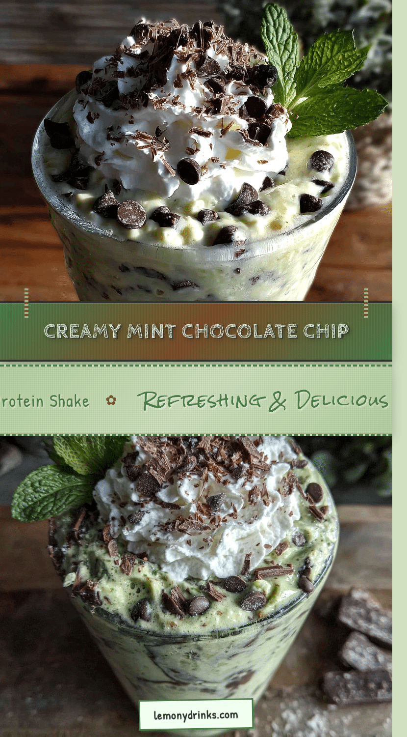 creamy mint chocolate chip protein shake recipe