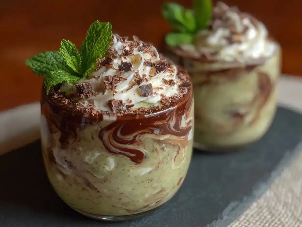 Creamy Mint Chocolate Irish Cream Cocktail preparation steps