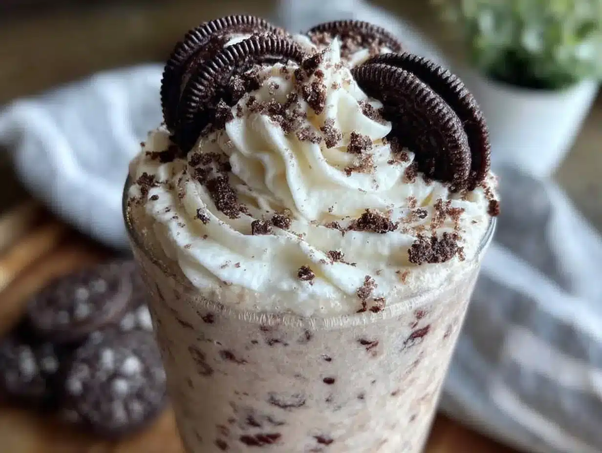 creamy Oreo milkshake preparation steps