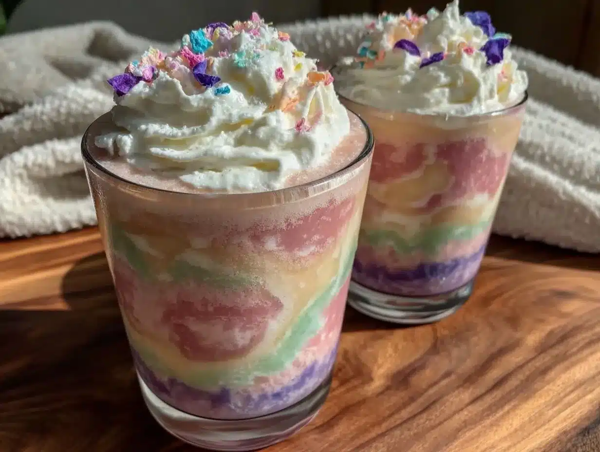 creamy pastel rainbow layered smoothie preparation steps
