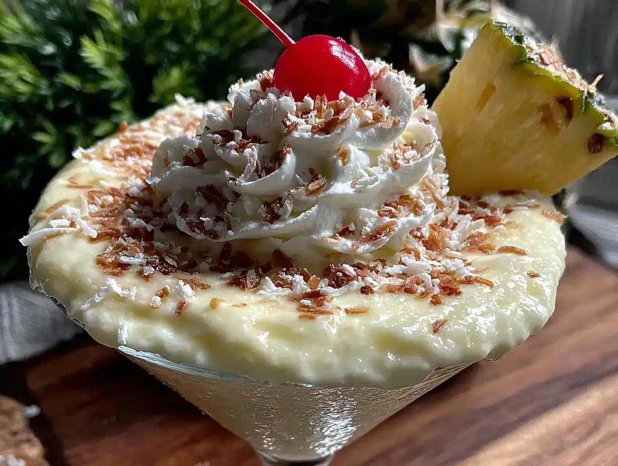 creamy pina colada martini preparation steps