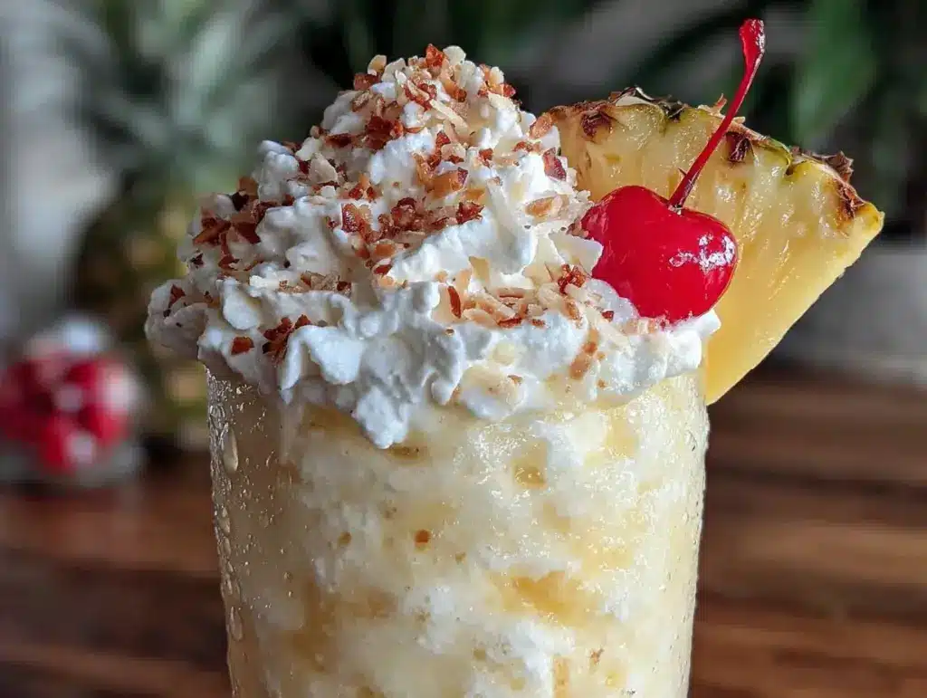 creamy piña colada slushie recipe - featured image