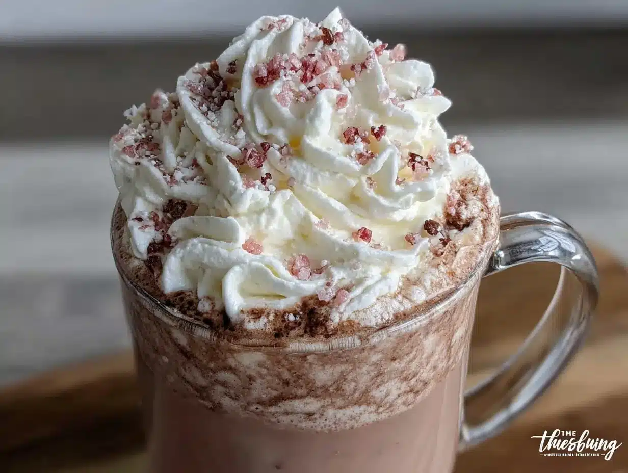 creamy pink velvet hot chocolate preparation steps