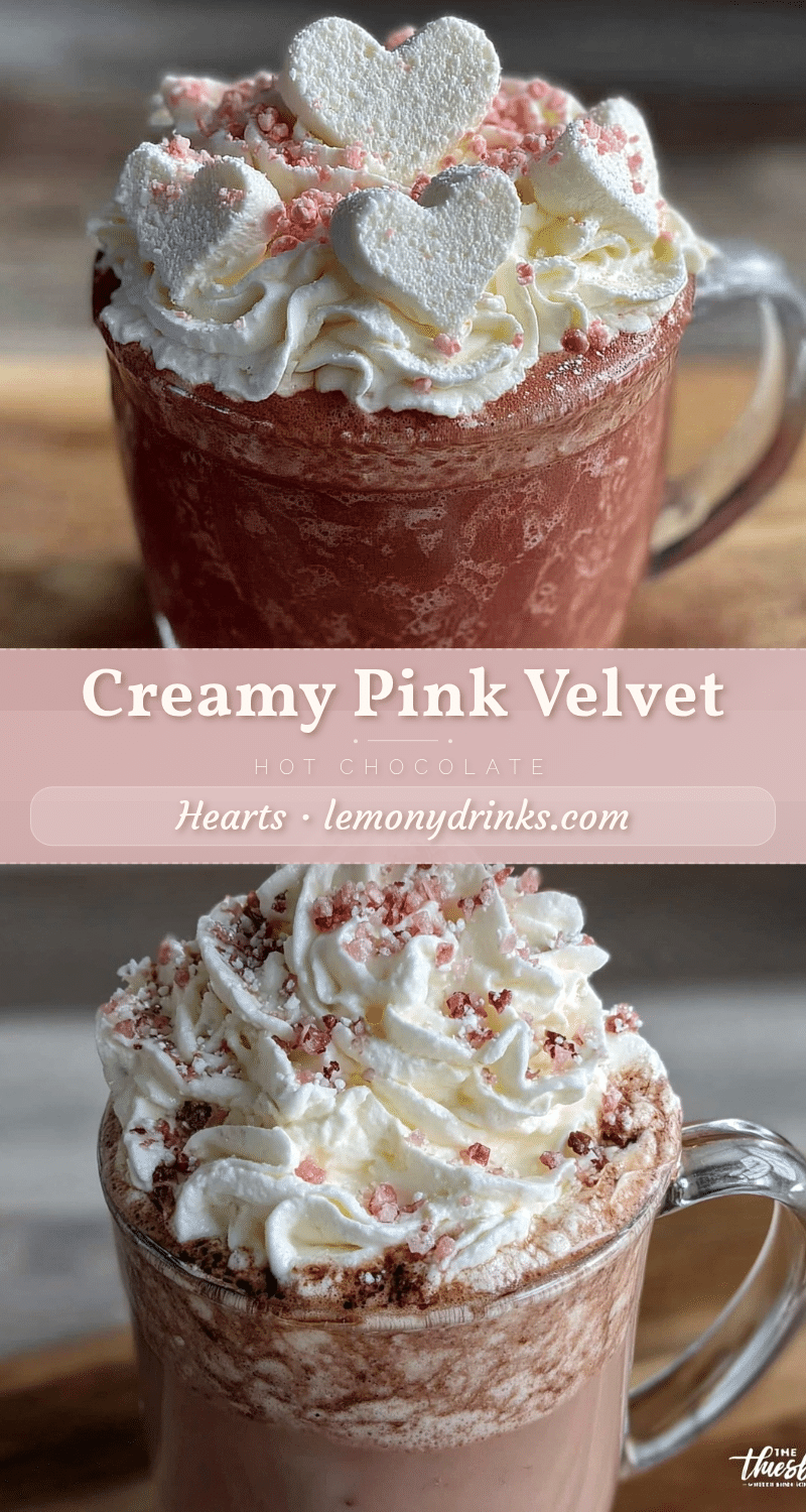 creamy pink velvet hot chocolate recipe