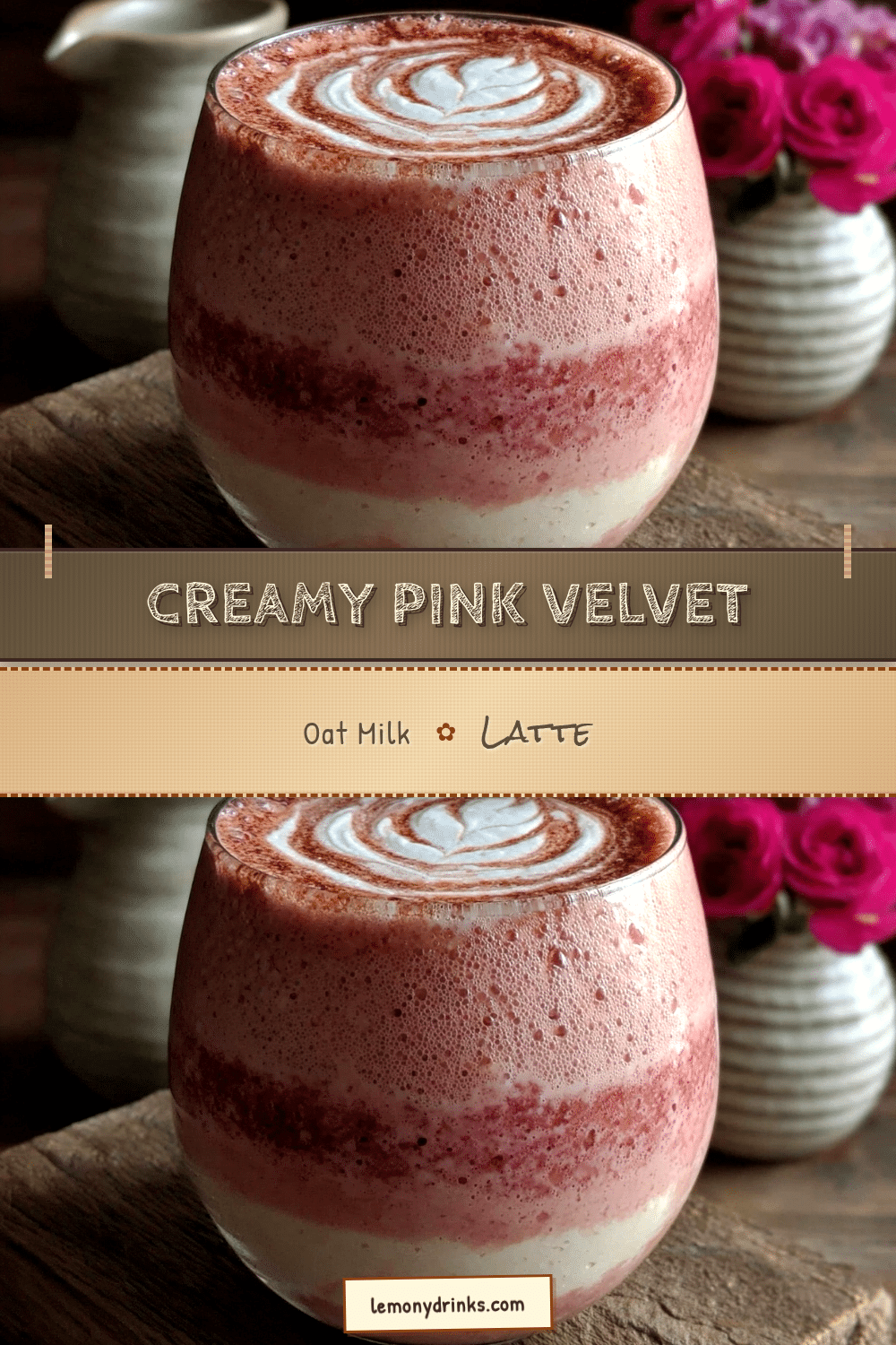 Creamy Pink Velvet Oat Milk Latte recipe