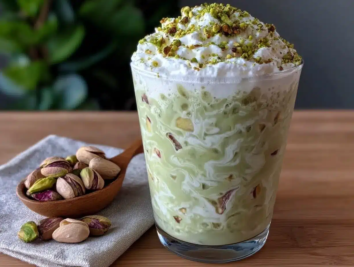 creamy pistachio latte preparation steps