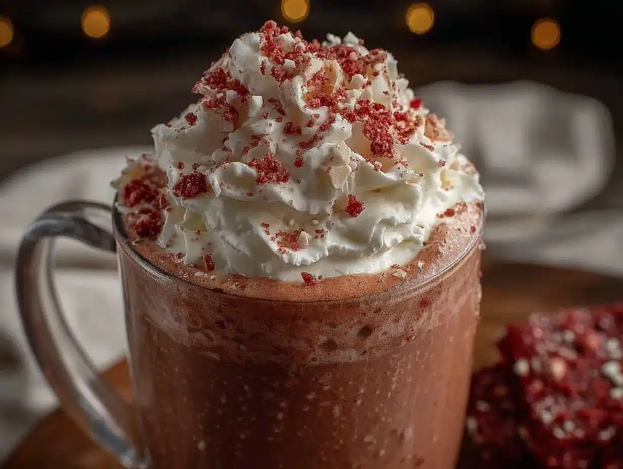 creamy red velvet white hot chocolate preparation steps