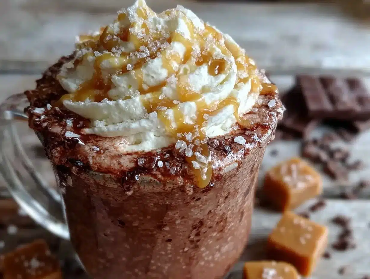 creamy salted caramel hot chocolate preparation steps