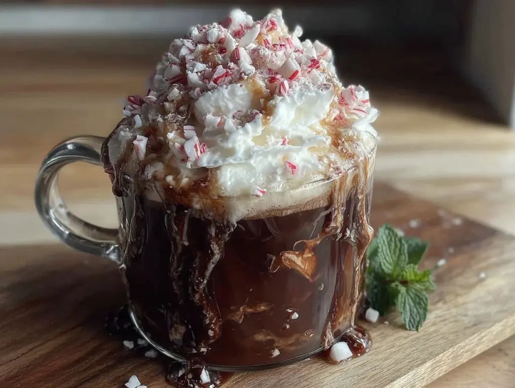creamy spiked peppermint mocha bliss - featured image