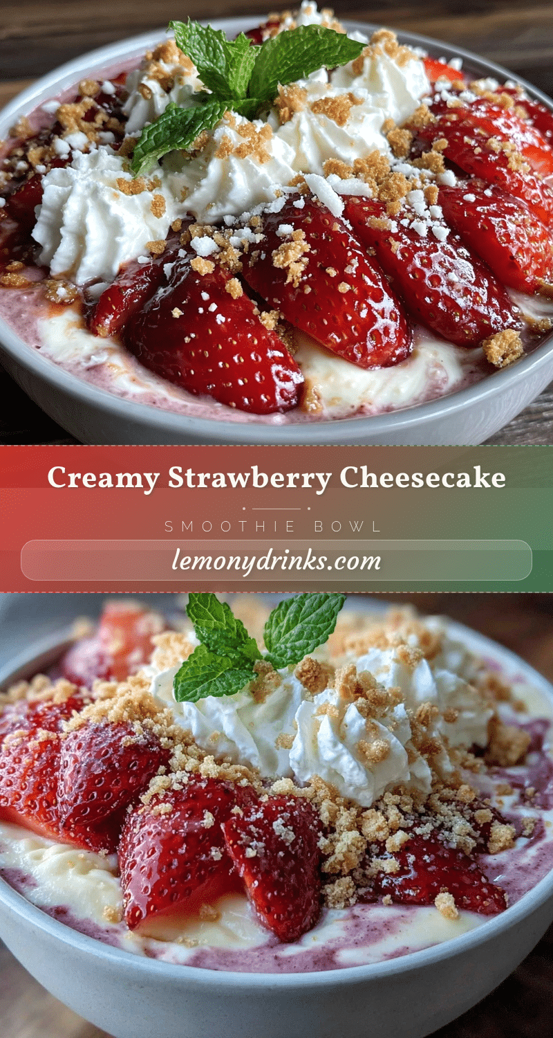 creamy strawberry cheesecake smoothie bowl recipe
