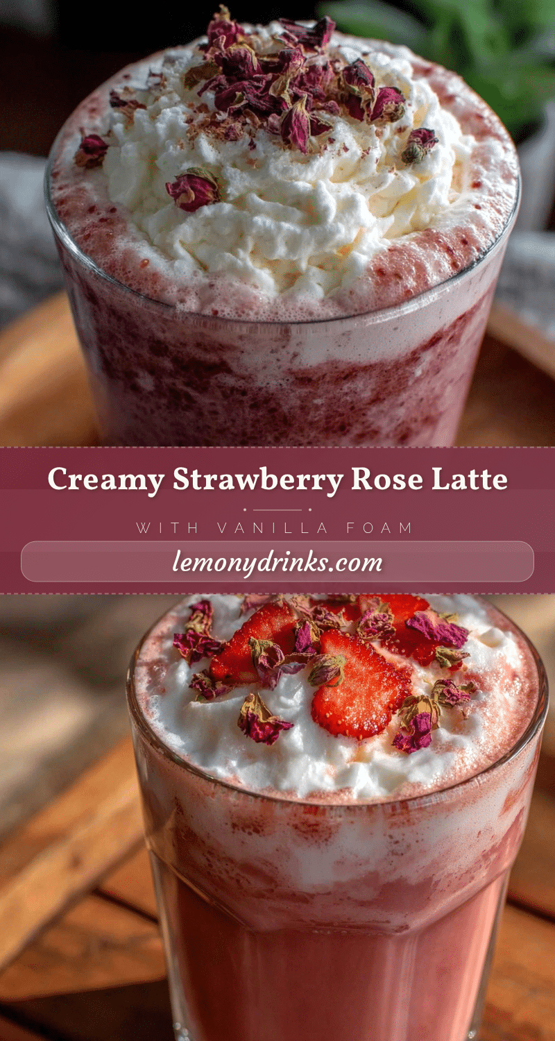 creamy strawberry rose latte recipe