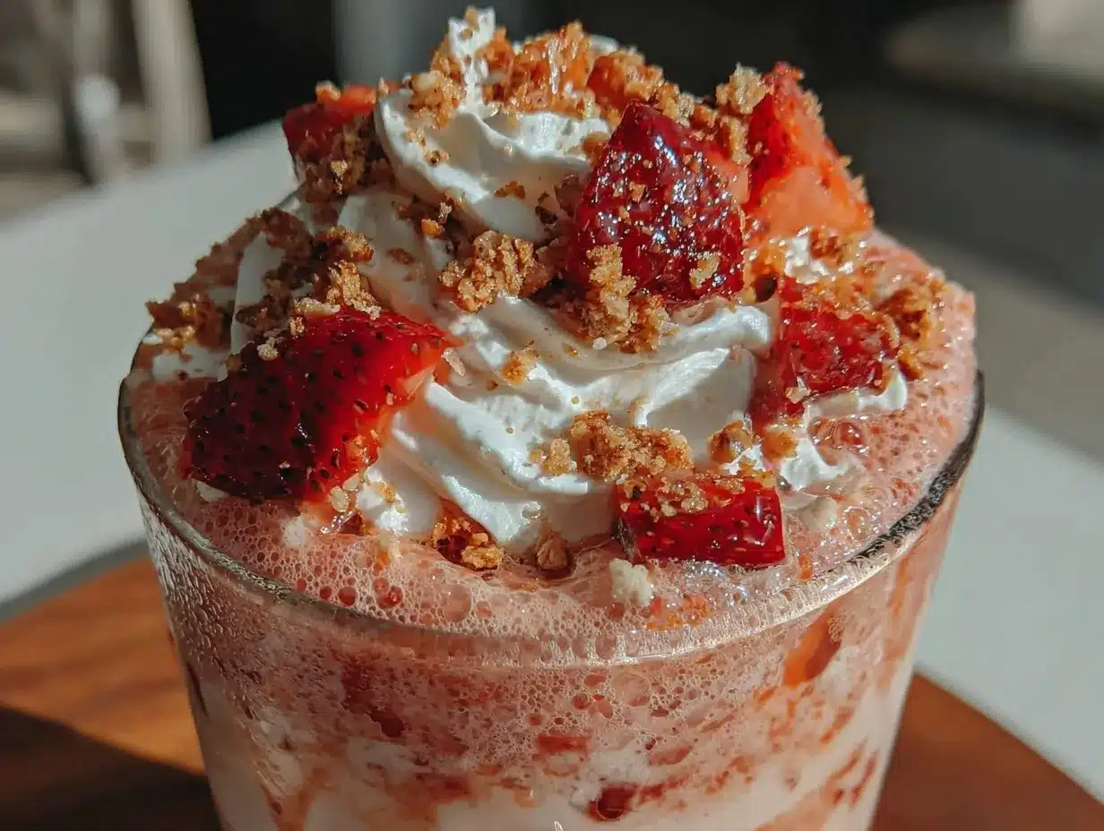 creamy strawberry shortcake latte delight preparation steps