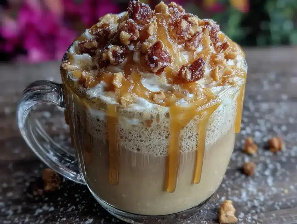 creamy toffee nut latte - featured image