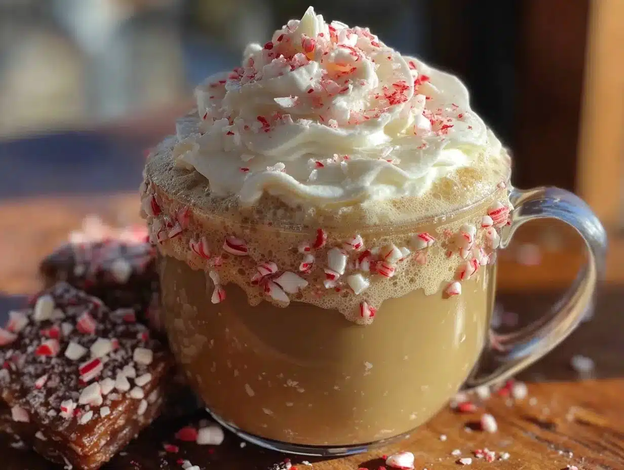 creamy white mocha with peppermint preparation steps