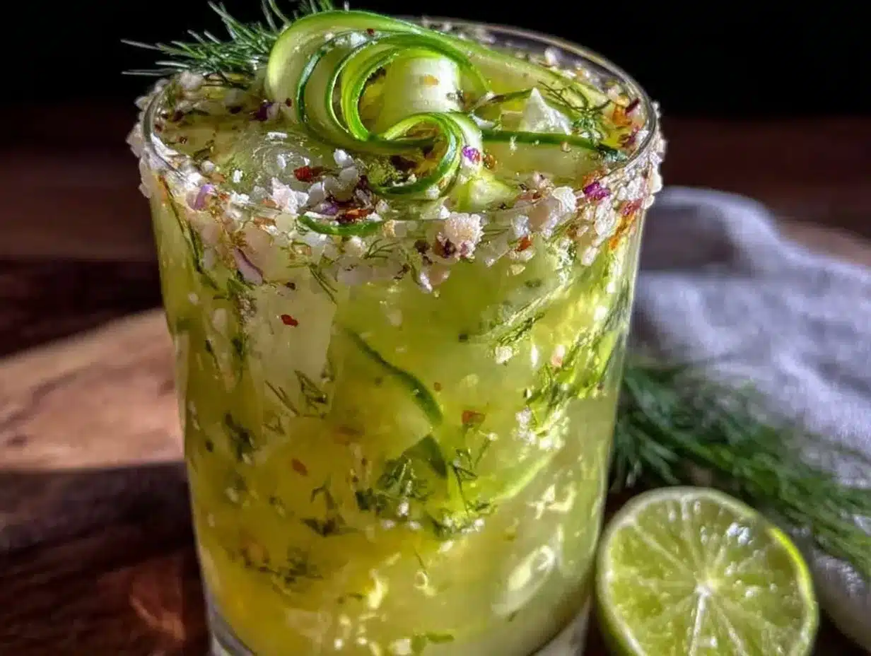Cucumber Gin Bloody Mary preparation steps