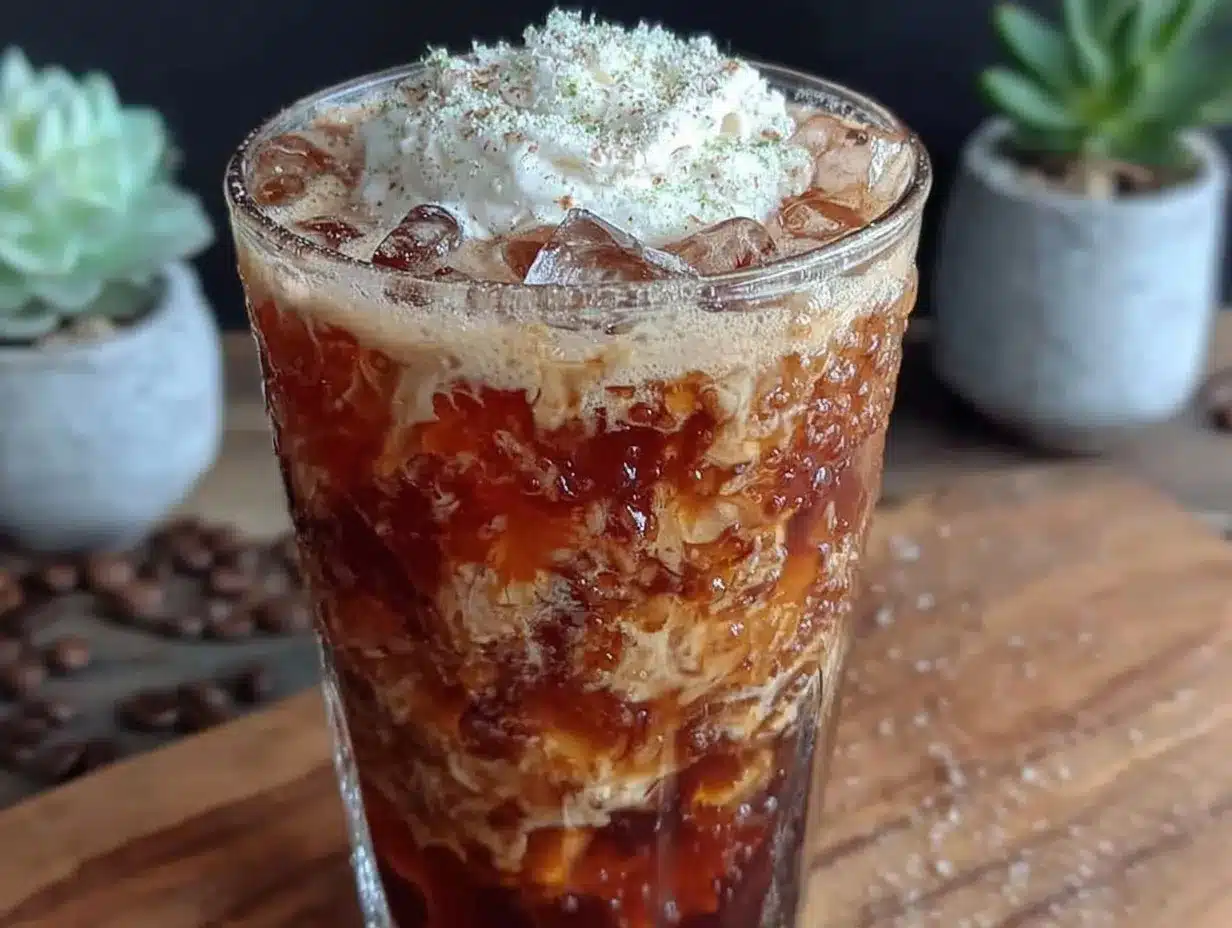 Emerald Isle Iced Coffee with Matcha Cream preparation steps
