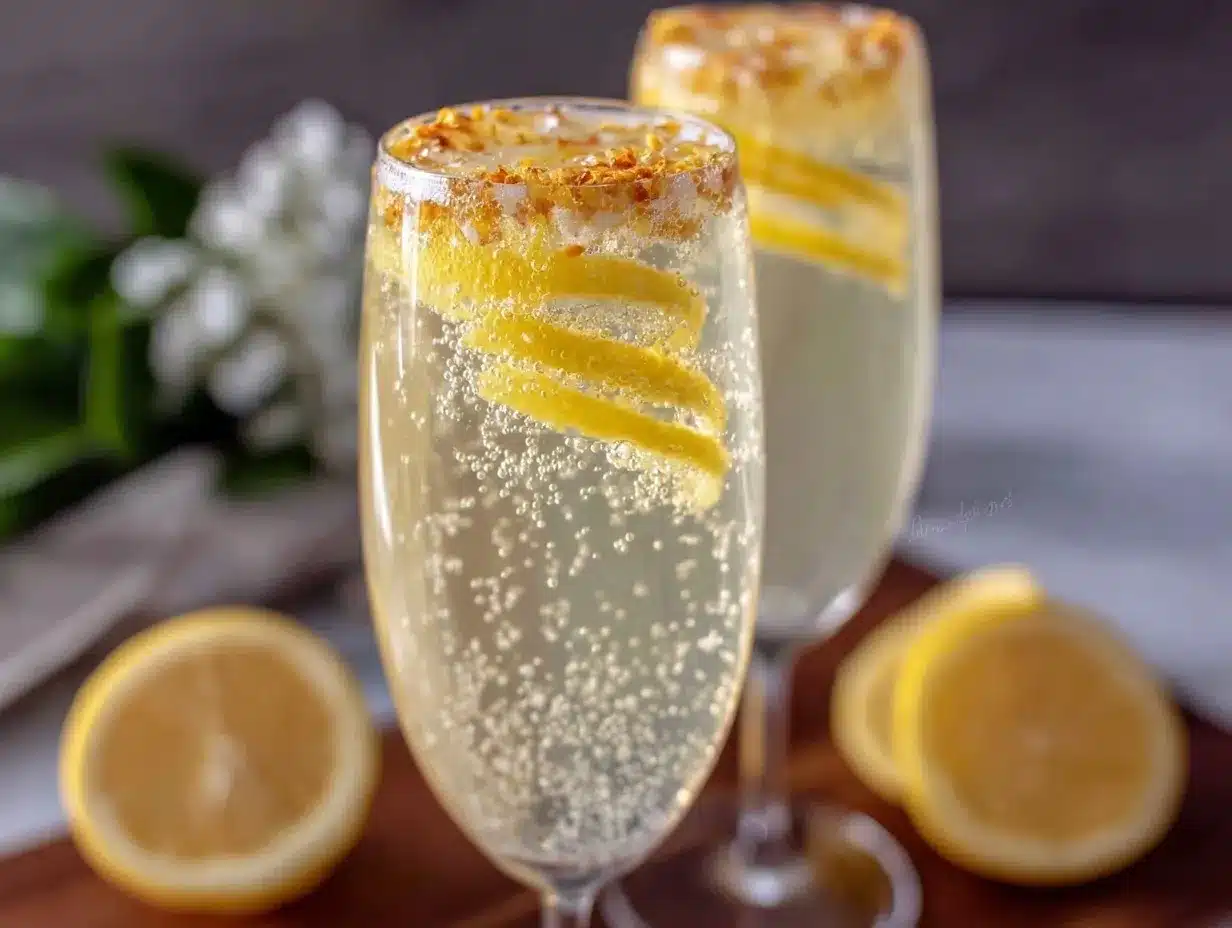 French 75 cocktail preparation steps