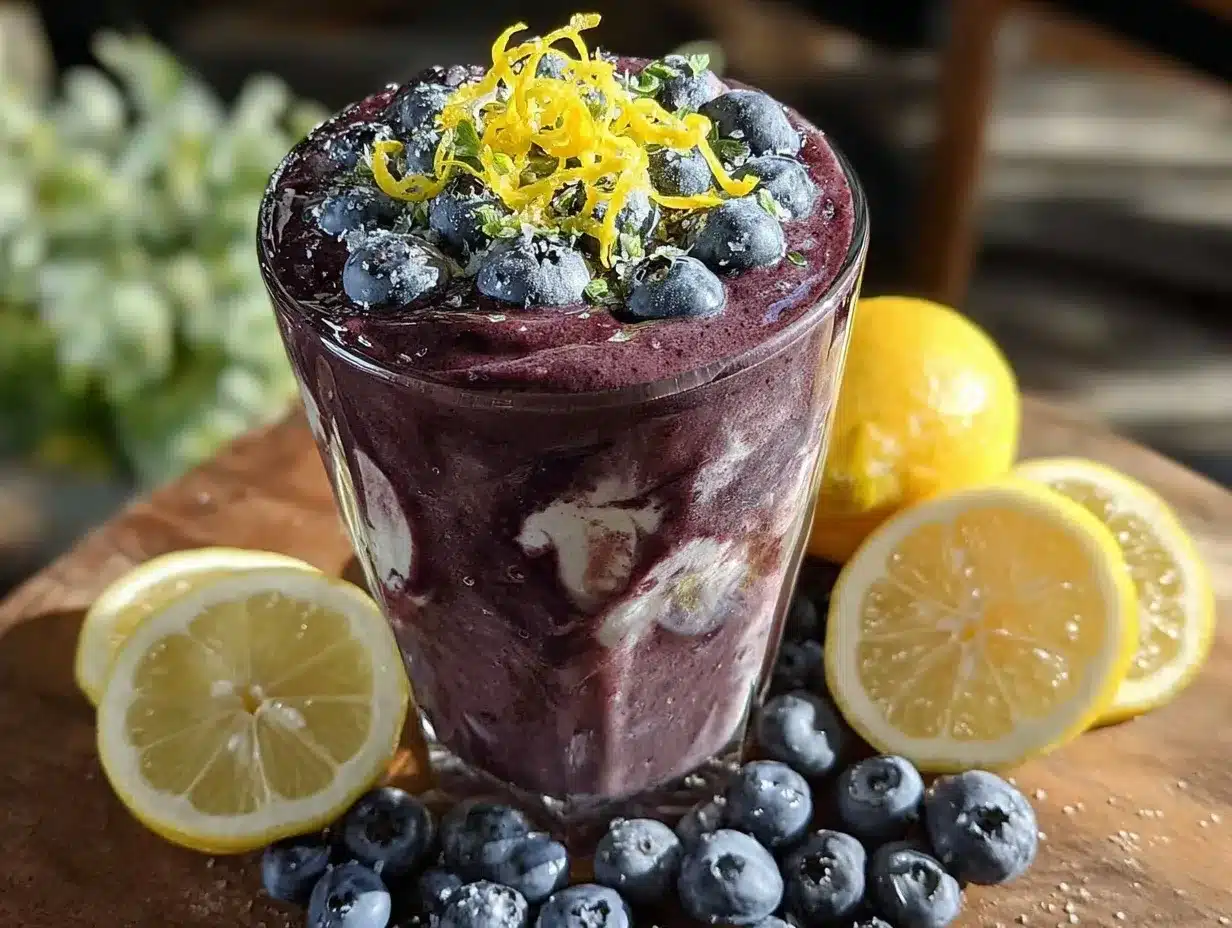 fresh blueberry lemon protein smoothie preparation steps