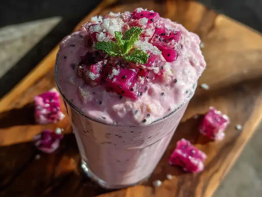 fresh dragon fruit pitaya smoothie - featured image