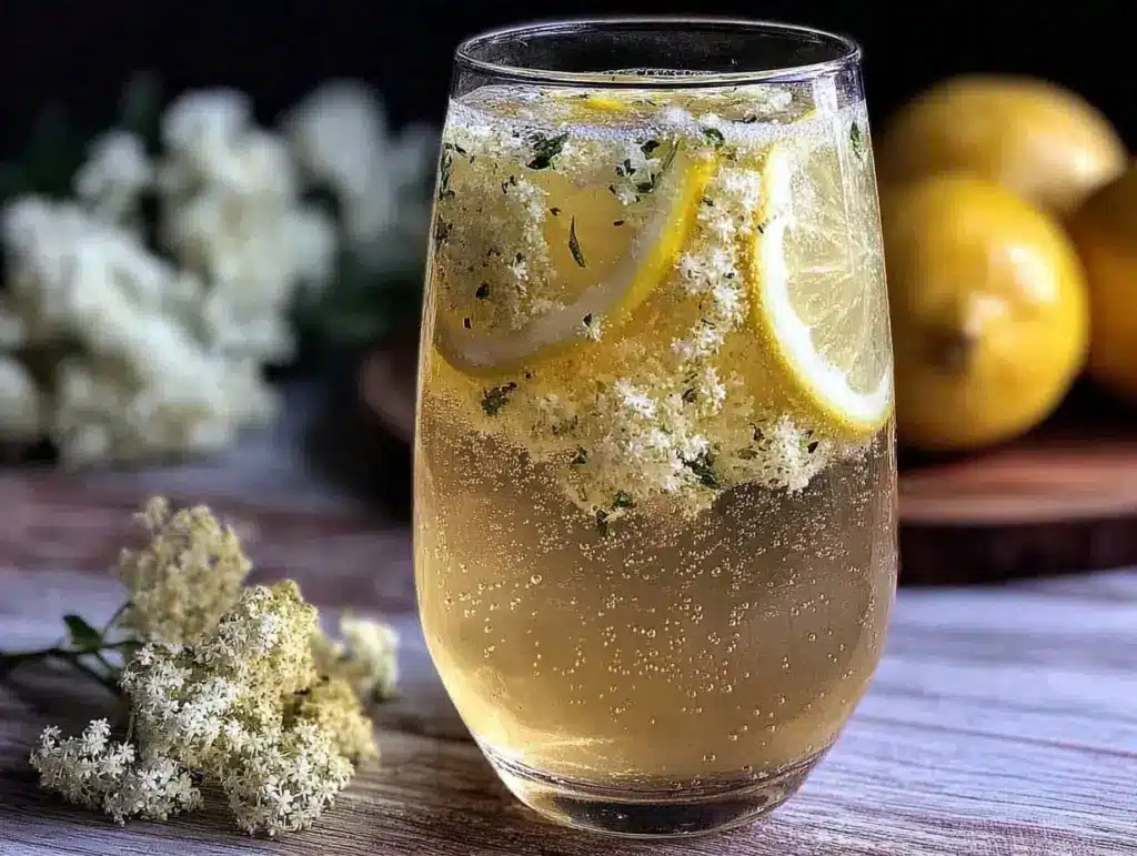 fresh elderflower sparkling lemonade - featured image