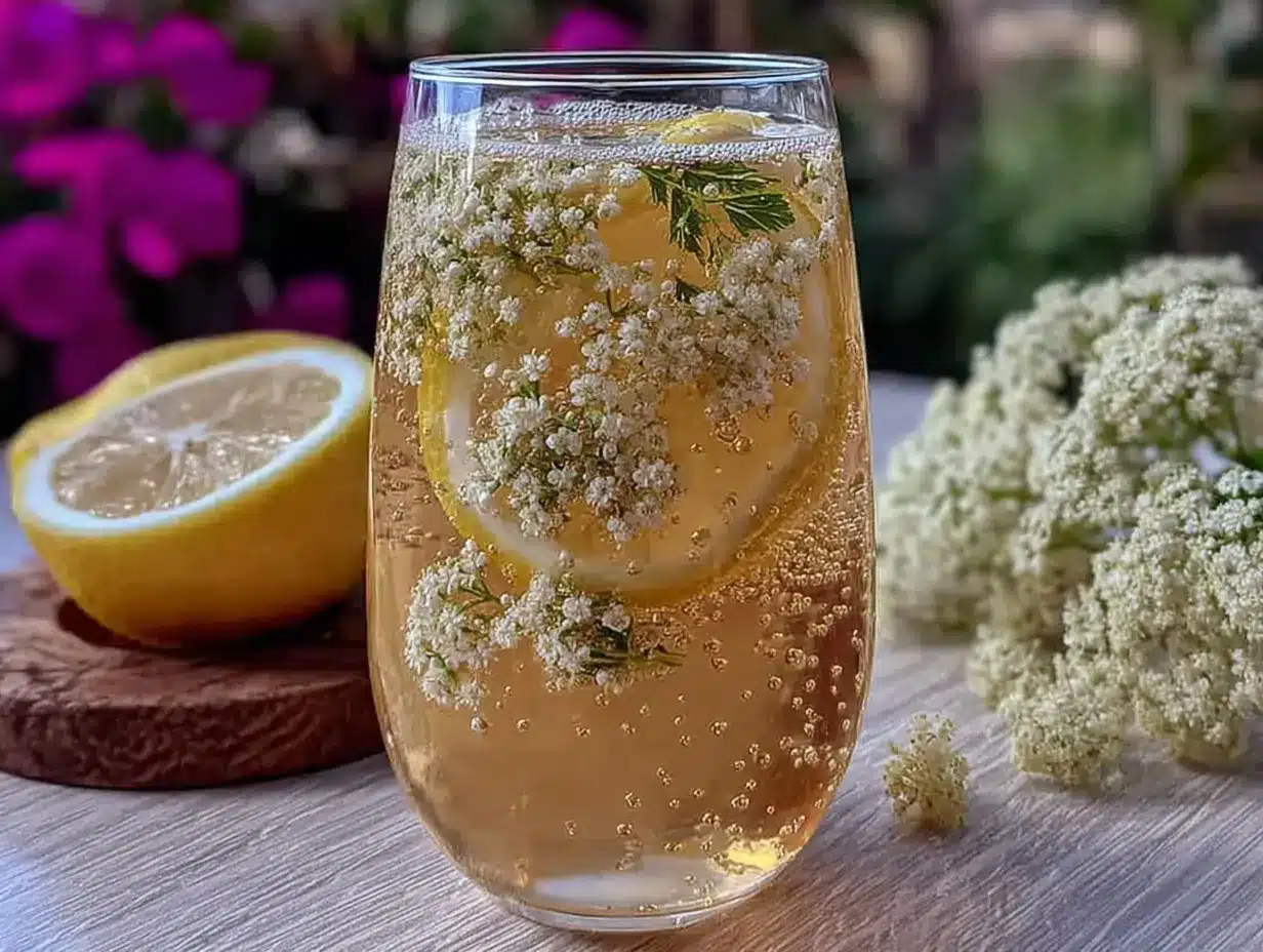 fresh elderflower sparkling lemonade preparation steps