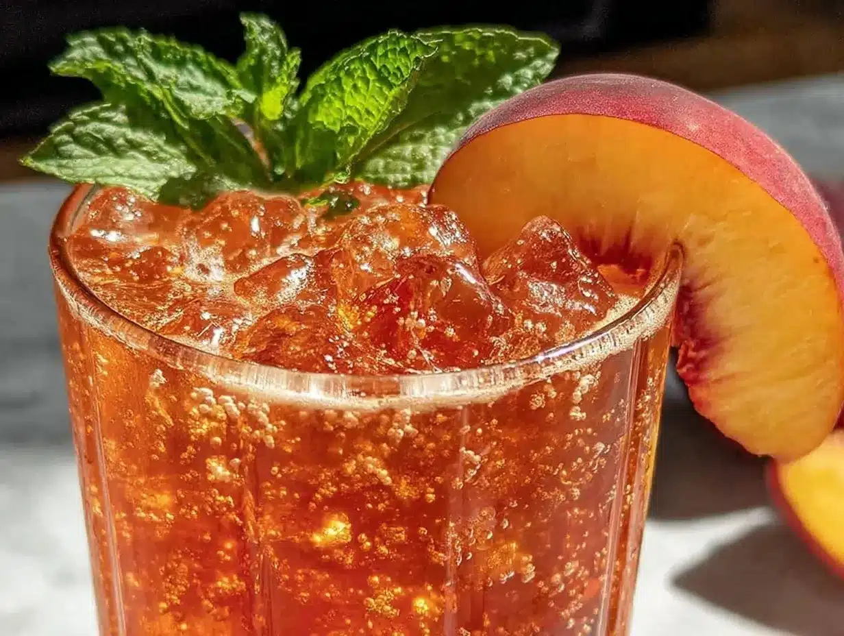 fresh ginger peach mocktail preparation steps