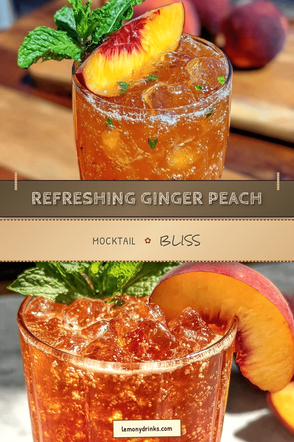 fresh ginger peach mocktail recipe
