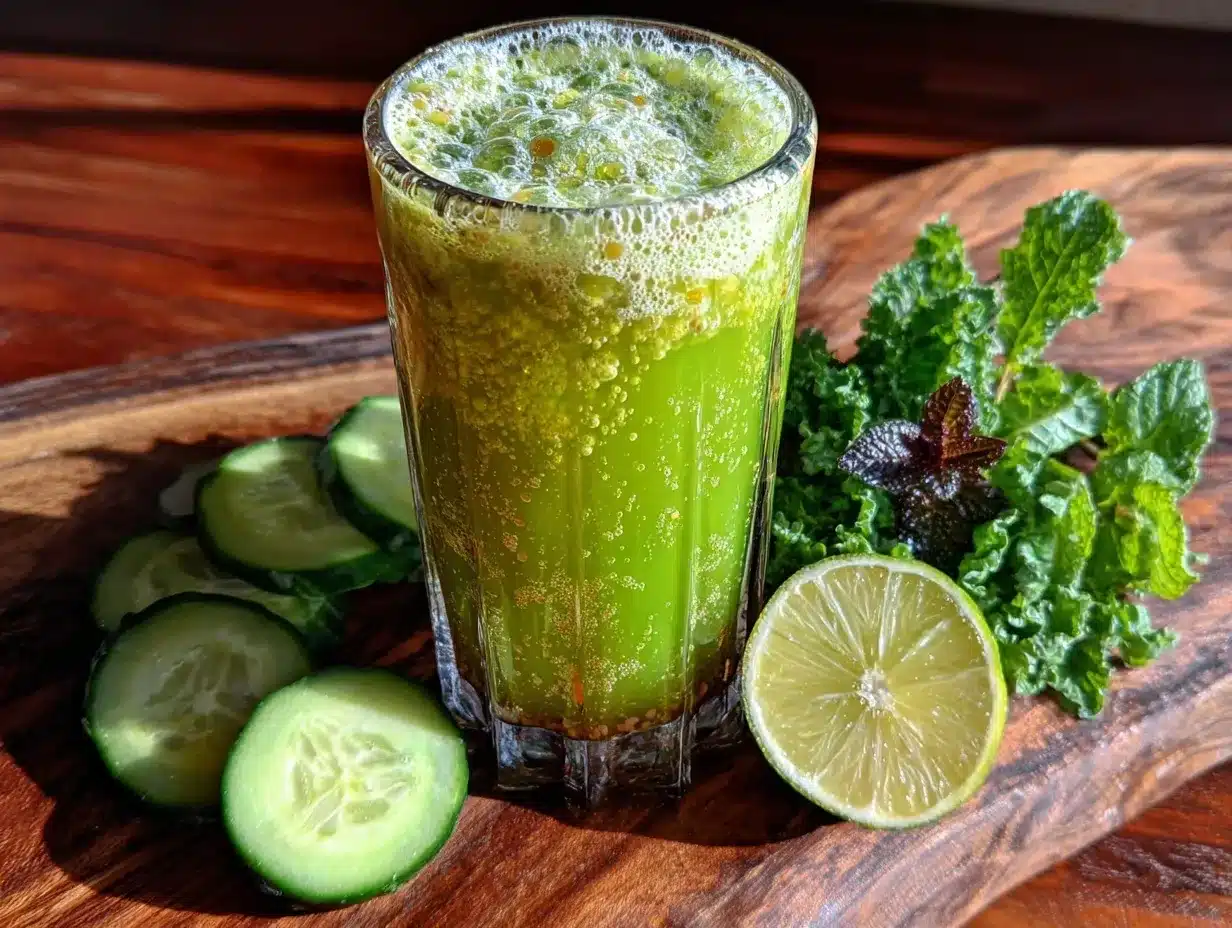 Fresh Green Goddess Detox Juice preparation steps