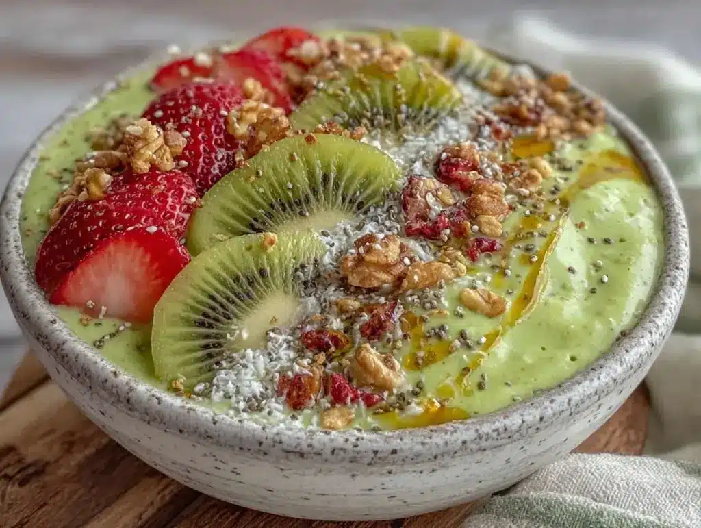 fresh green protein smoothie bowl - featured image