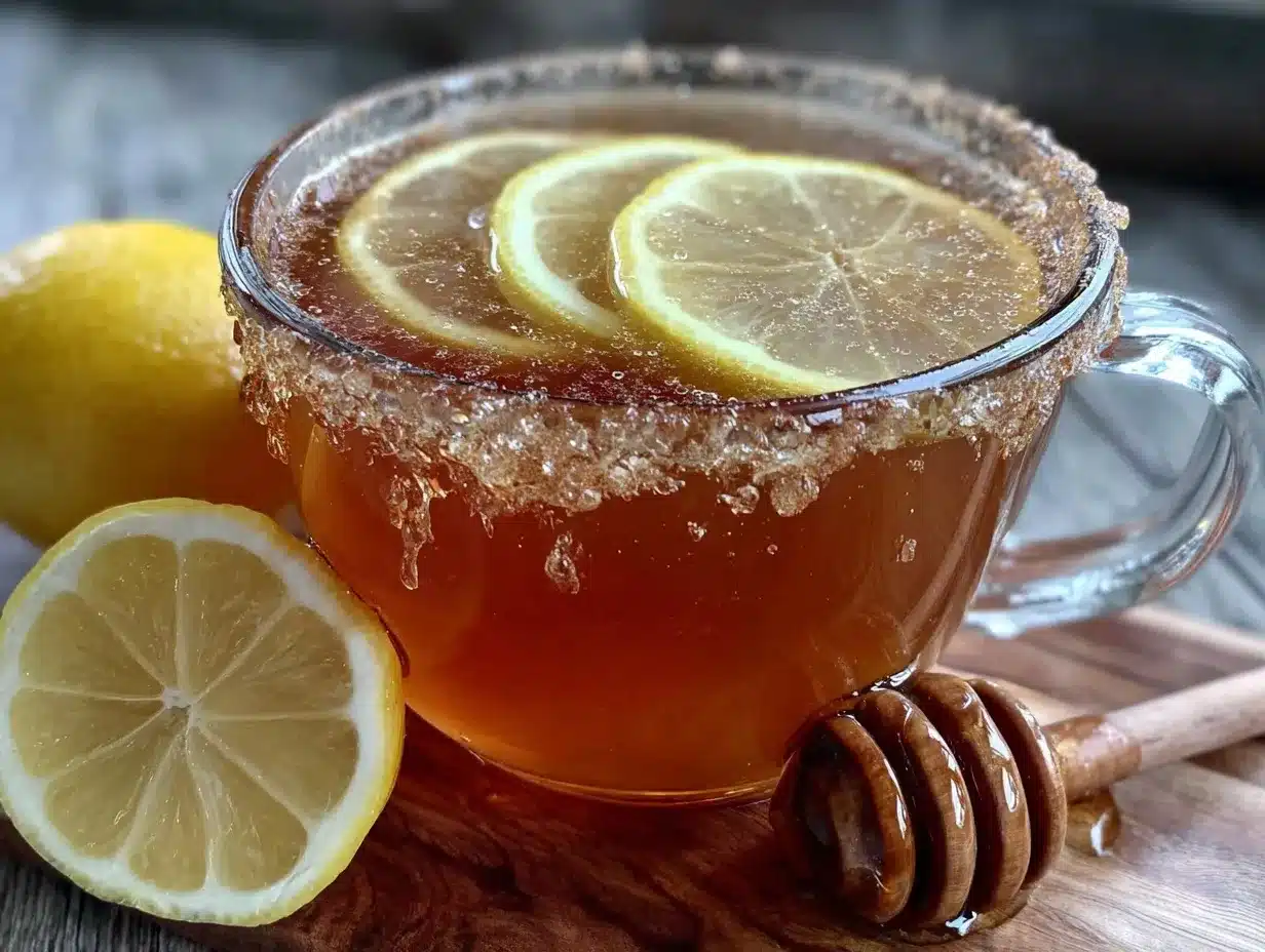 fresh green tea with honey and lemon preparation steps