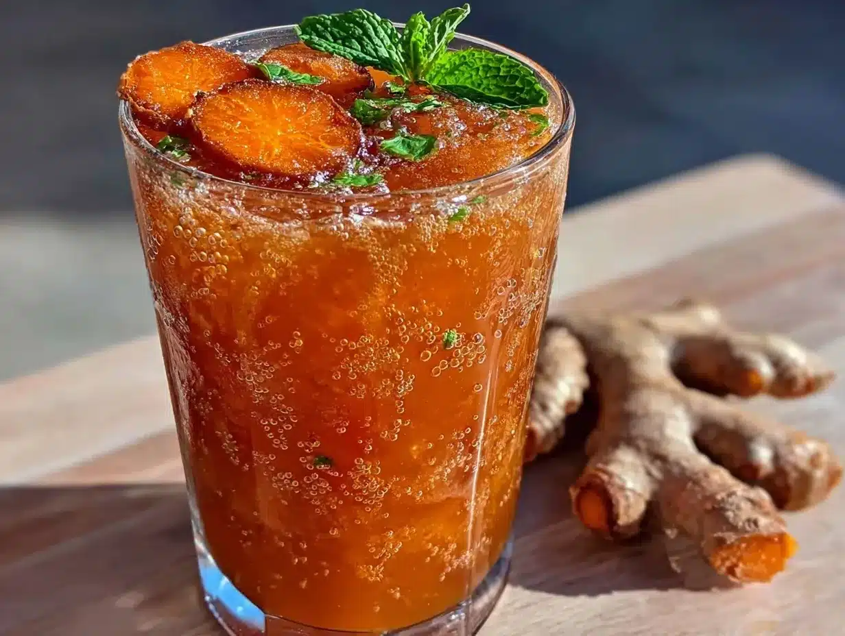 fresh healthy orange juice with ginger boost preparation steps