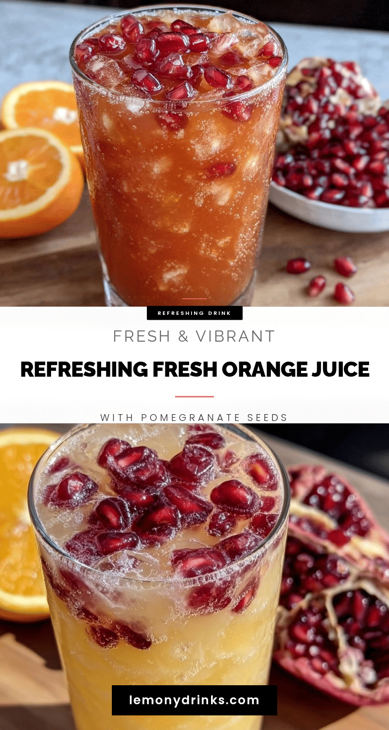 fresh healthy orange juice with pomegranate seeds recipe