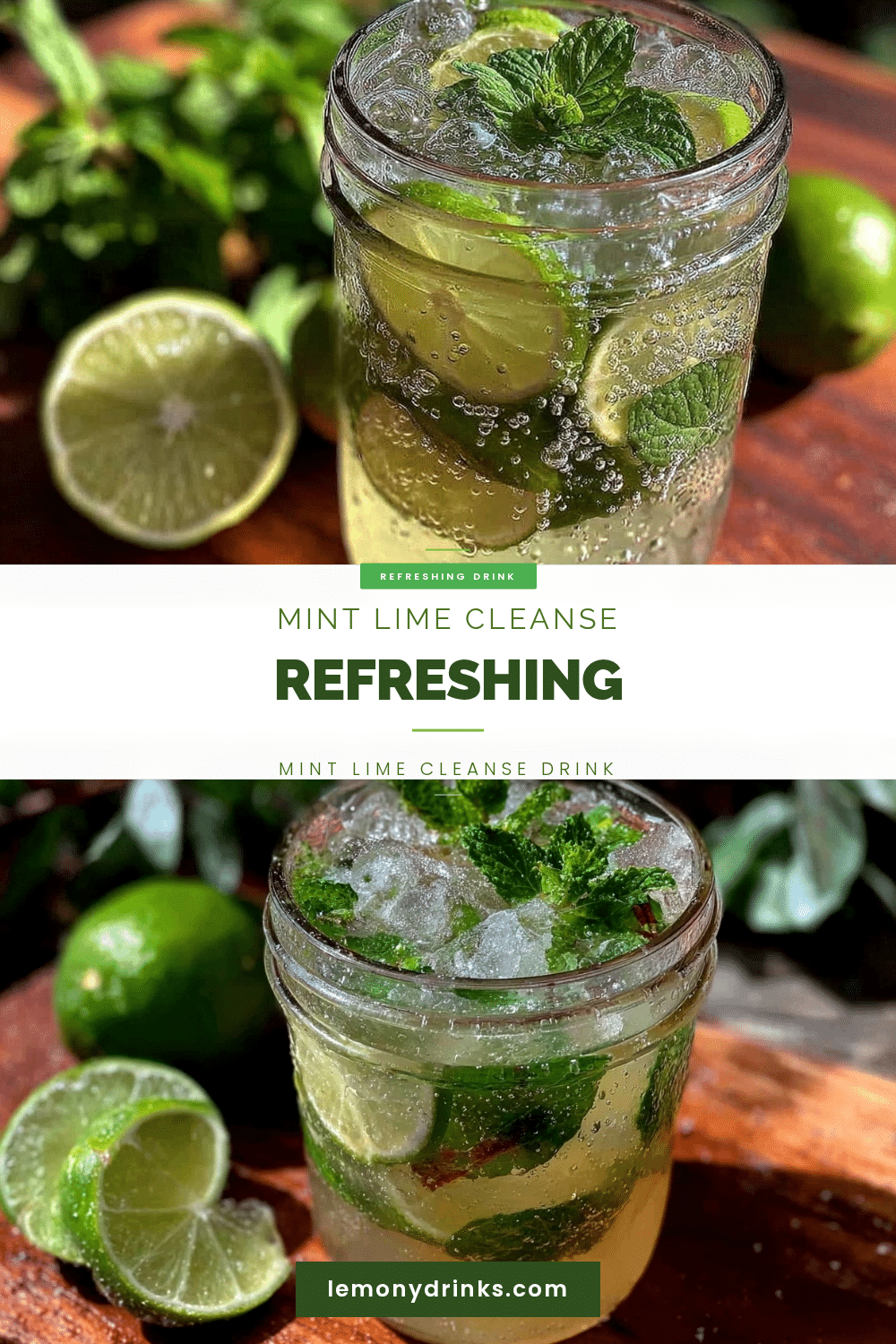 fresh mint lime cleanse drink recipe