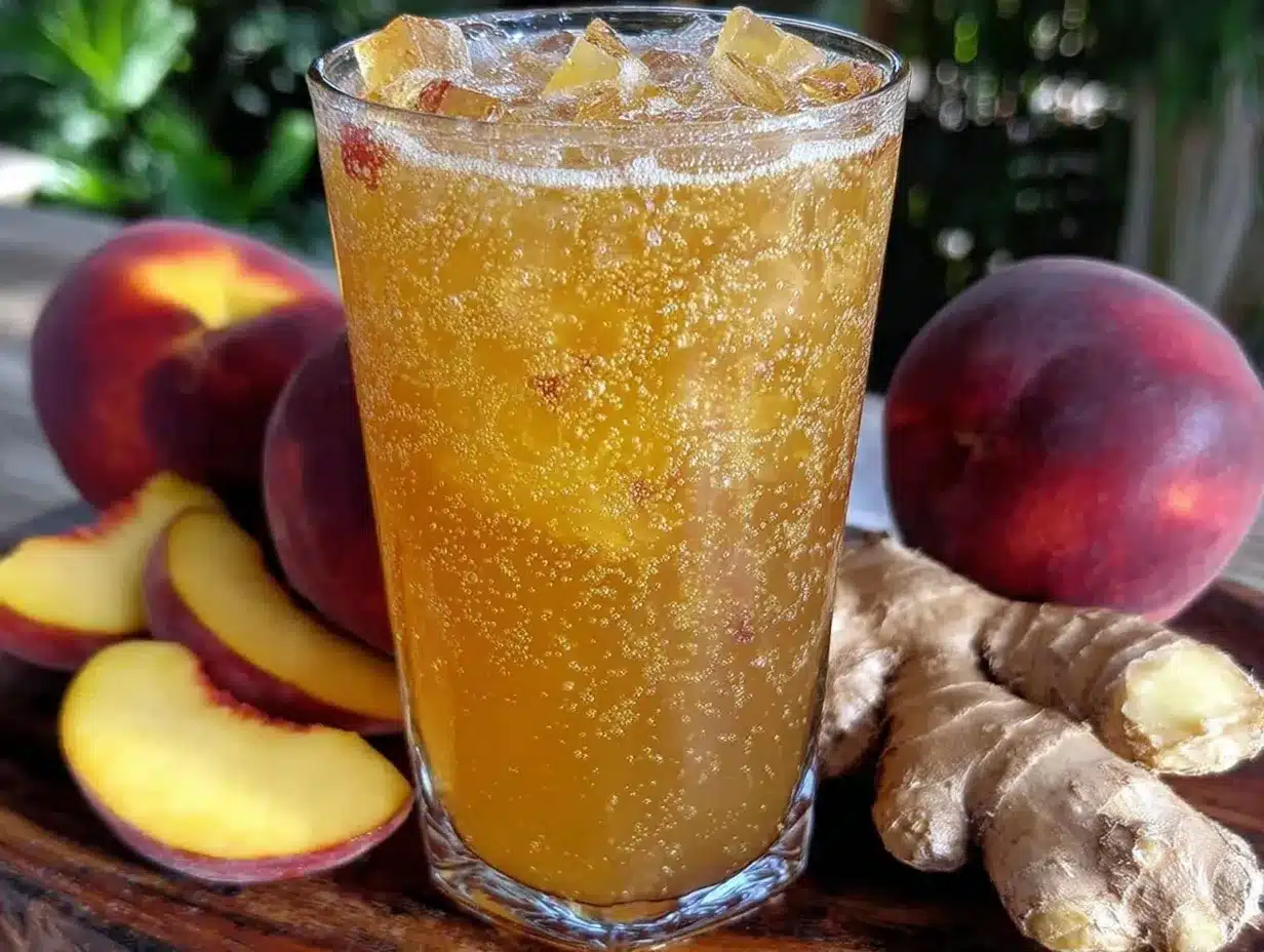 fresh peach ginger kombucha elixir preparation steps