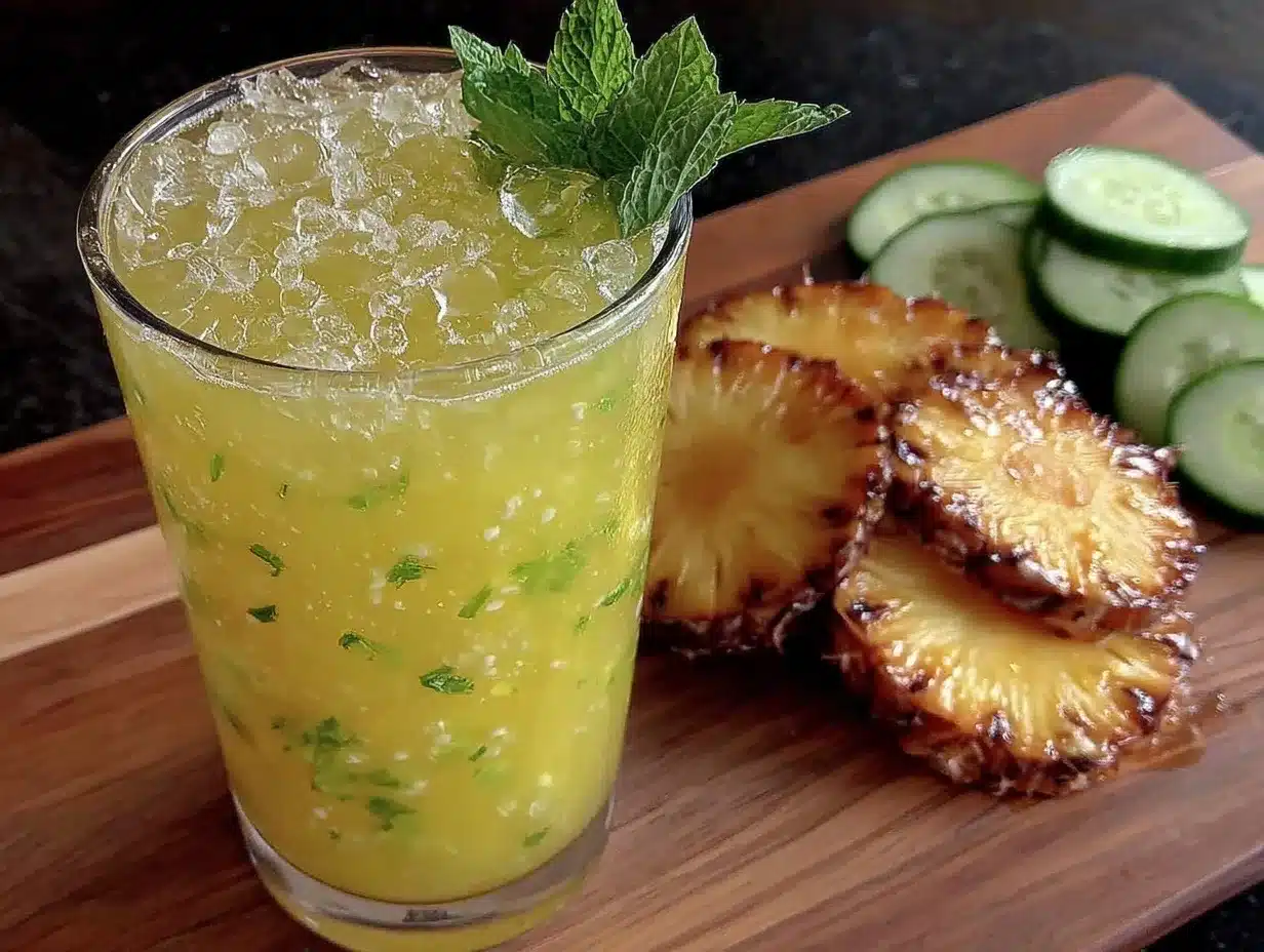 fresh pineapple cucumber detox juice preparation steps