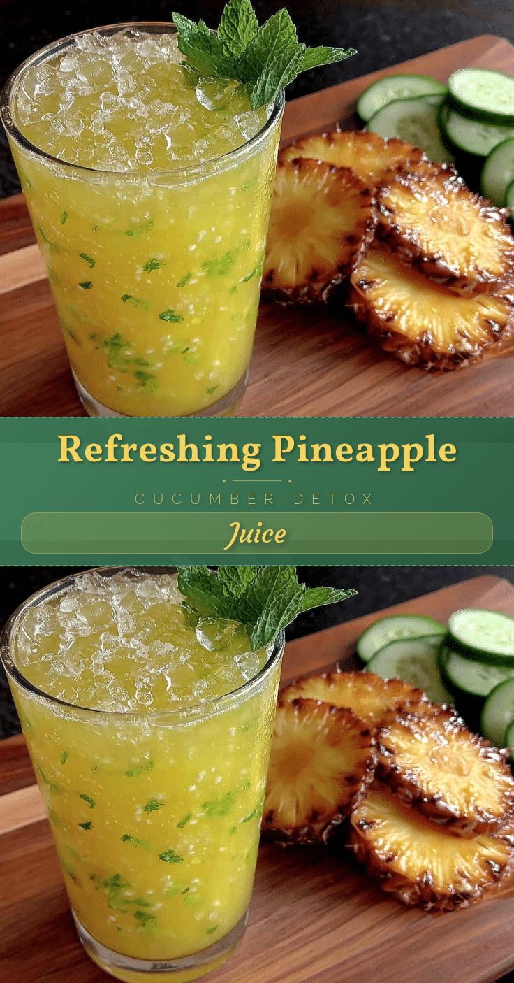fresh pineapple cucumber detox juice recipe