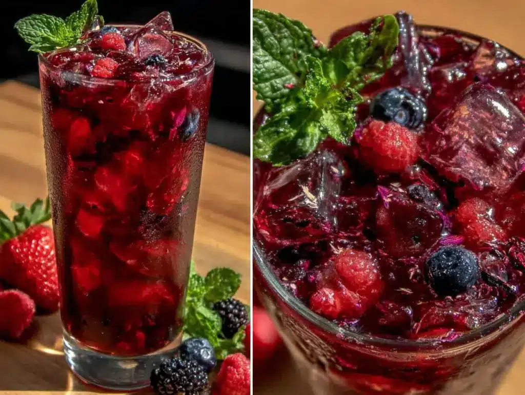 fresh red berry iced tea with hibiscus - featured image