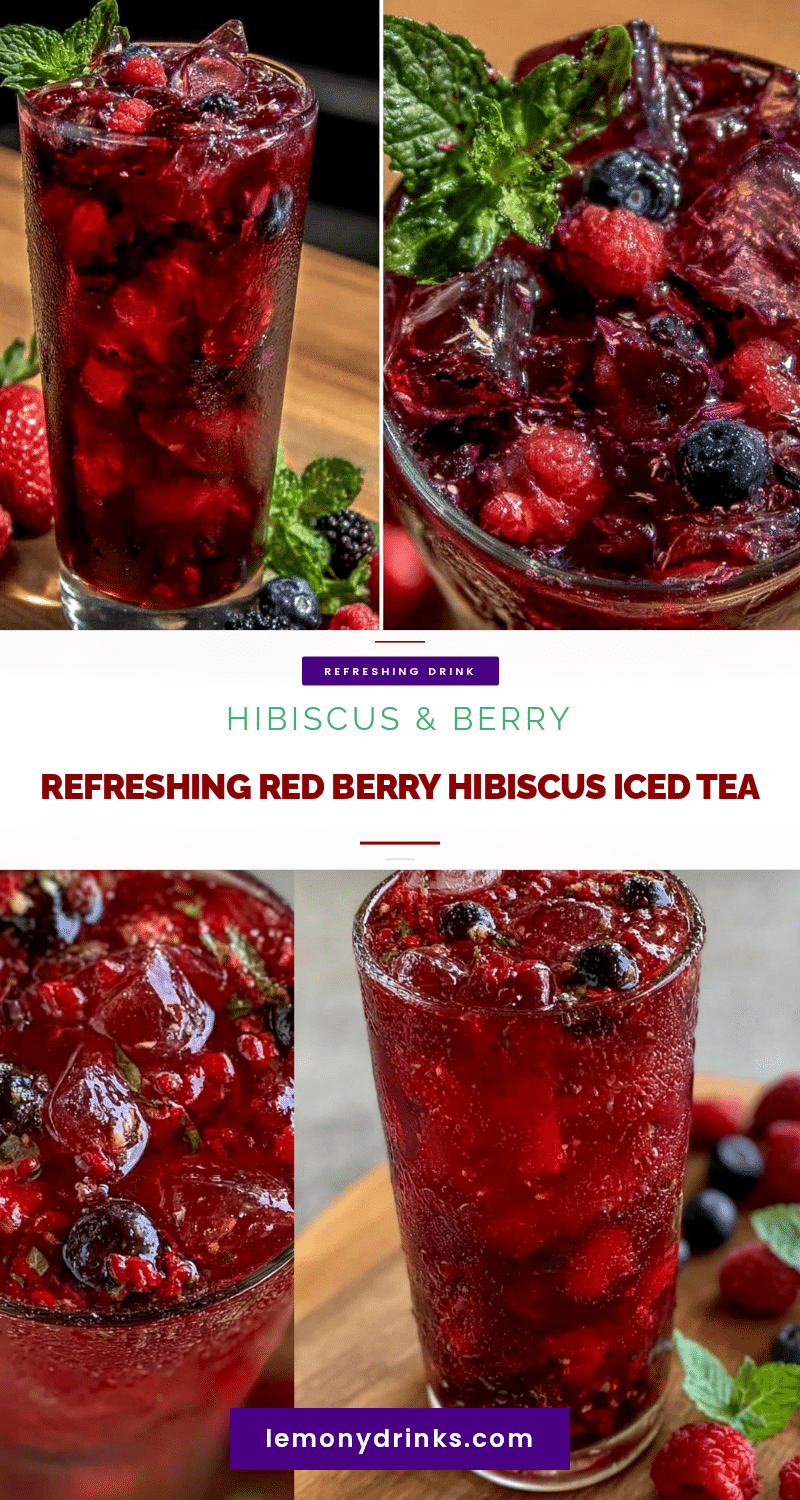 fresh red berry iced tea with hibiscus recipe