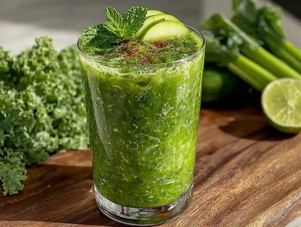 fresh spring garden green smoothie preparation steps