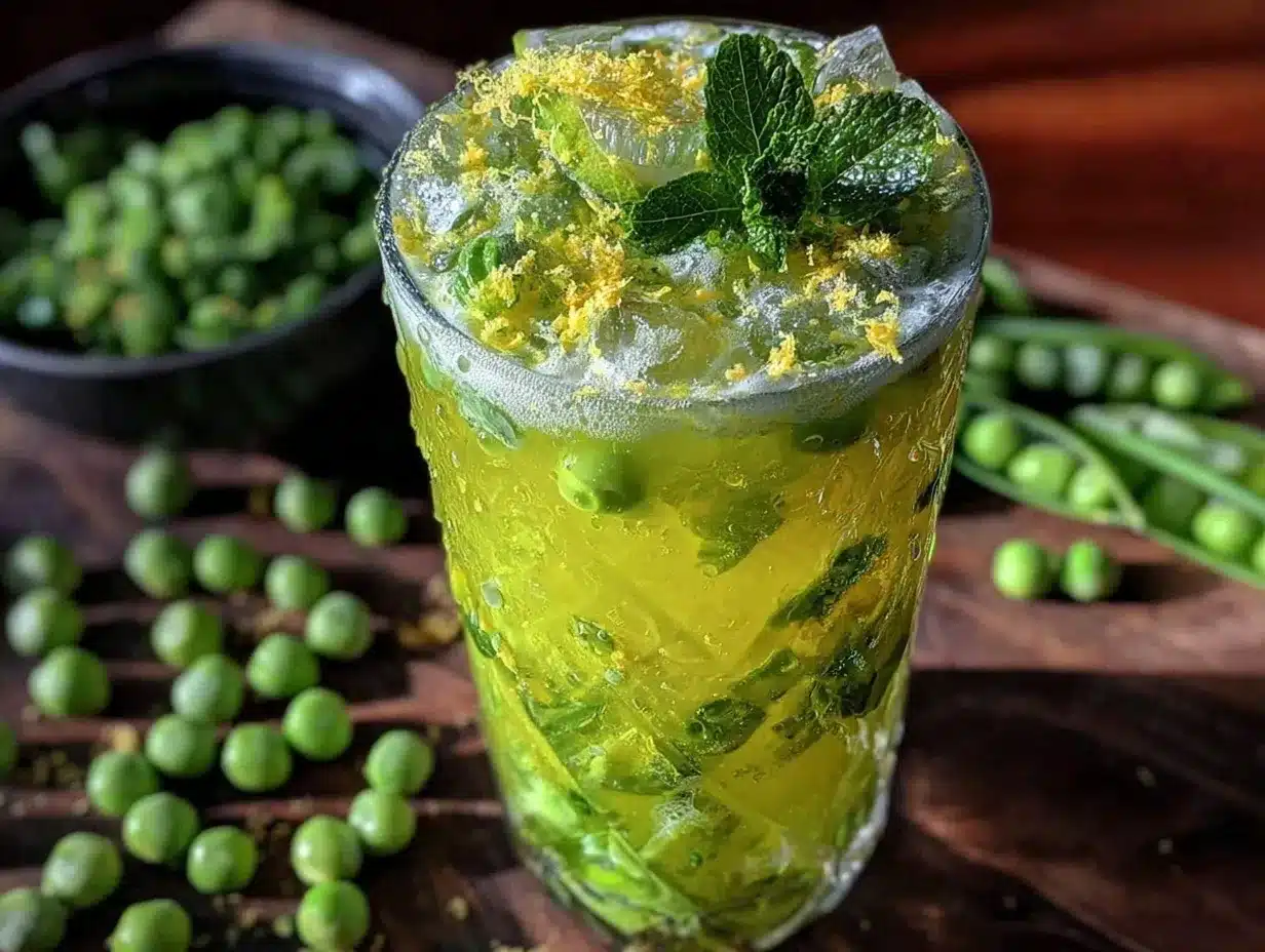 Fresh Spring Pea Mint Cocktail preparation steps