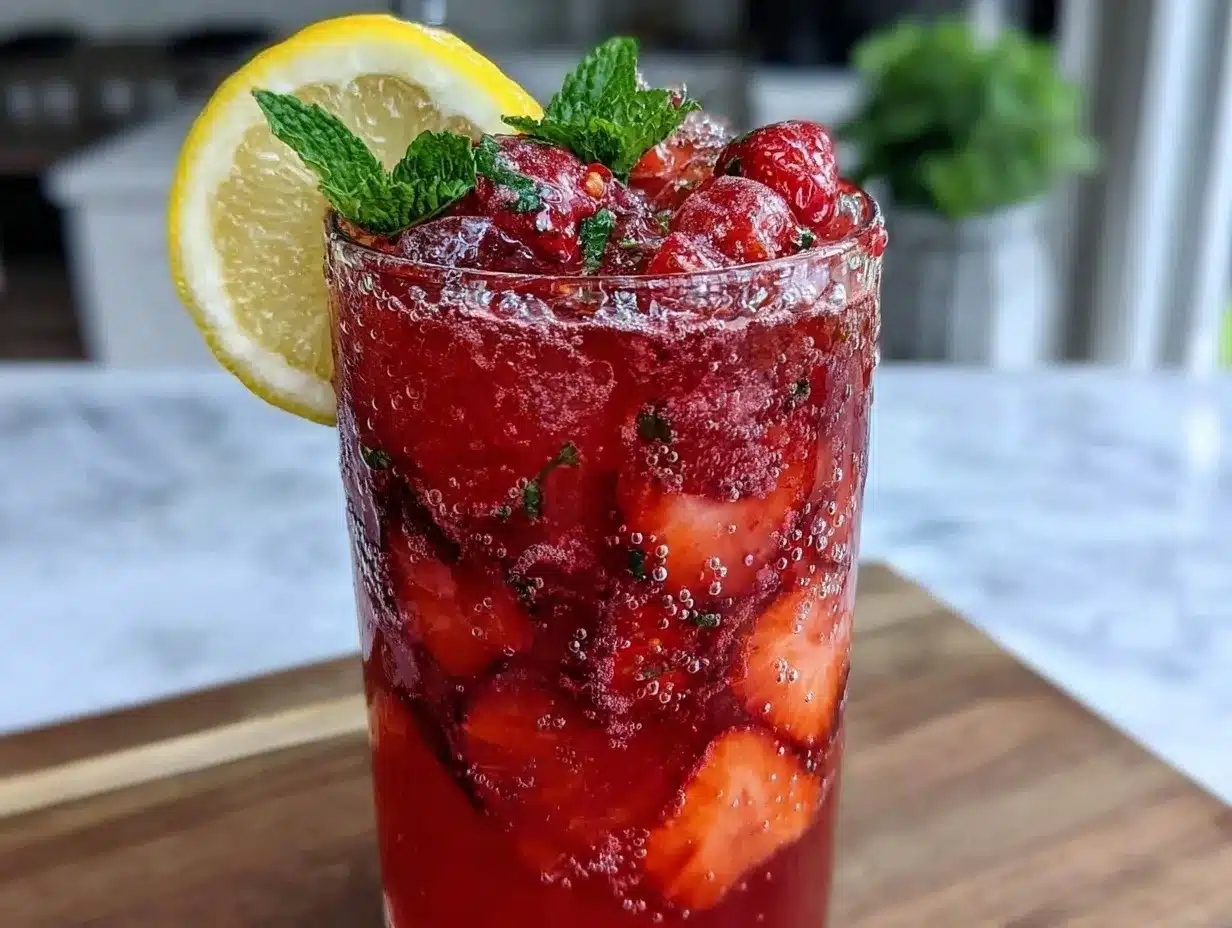 fresh strawberry acai lemonade refresher preparation steps