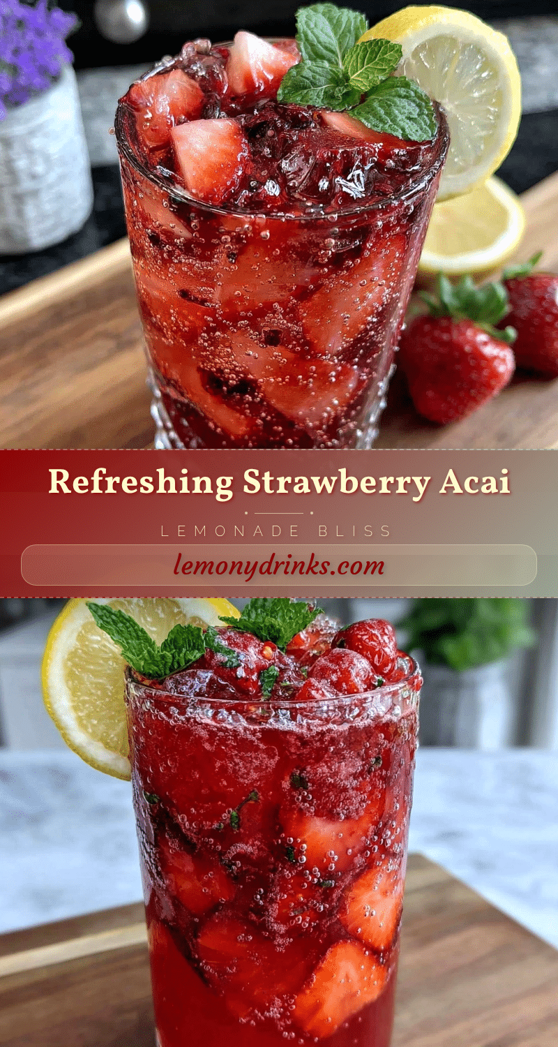 fresh strawberry acai lemonade refresher recipe