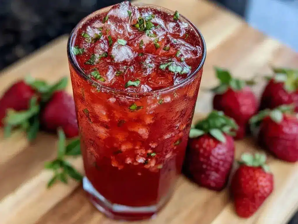 fresh strawberry basil refresher - featured image