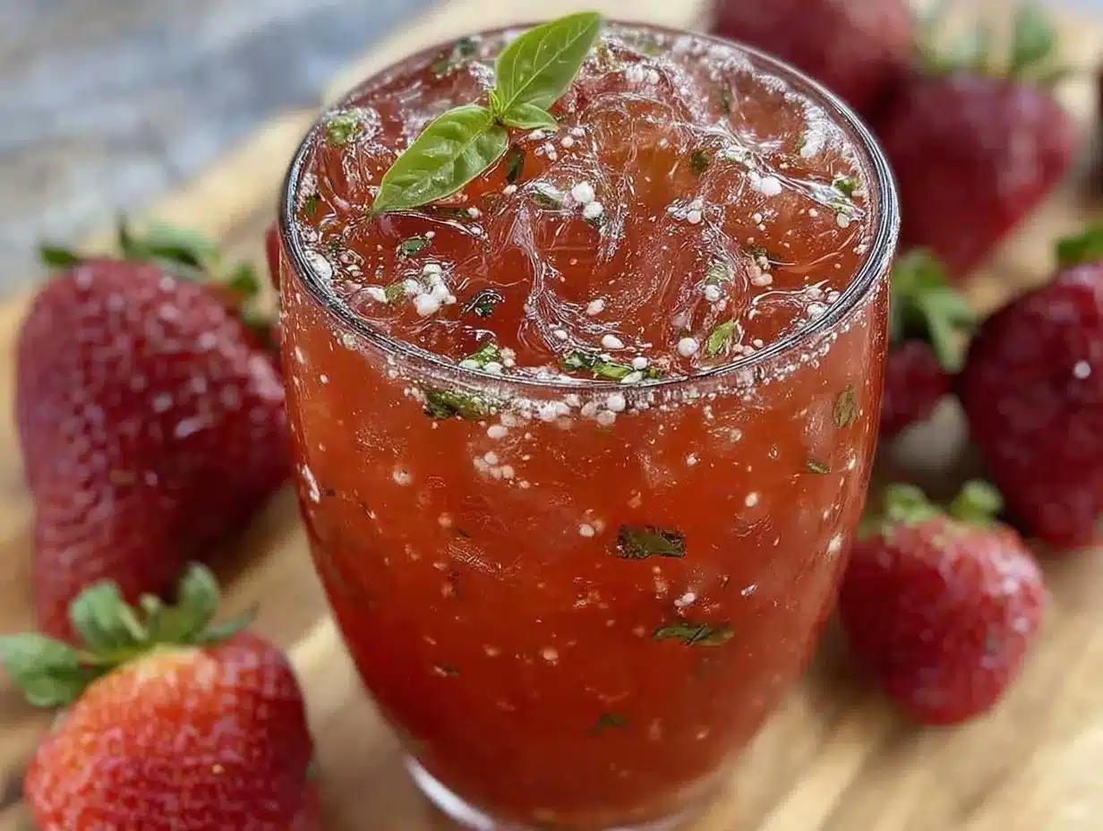 fresh strawberry basil refresher preparation steps