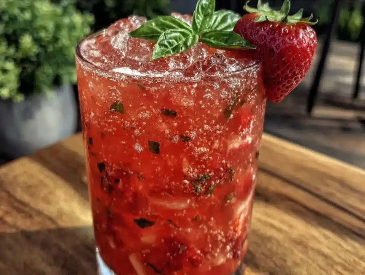 fresh sweetheart strawberry basil lemonade preparation steps