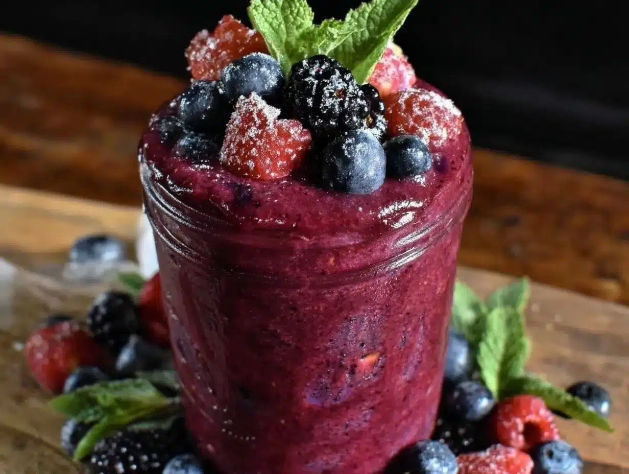 Fresh Triple Berry Antioxidant Smoothie preparation steps