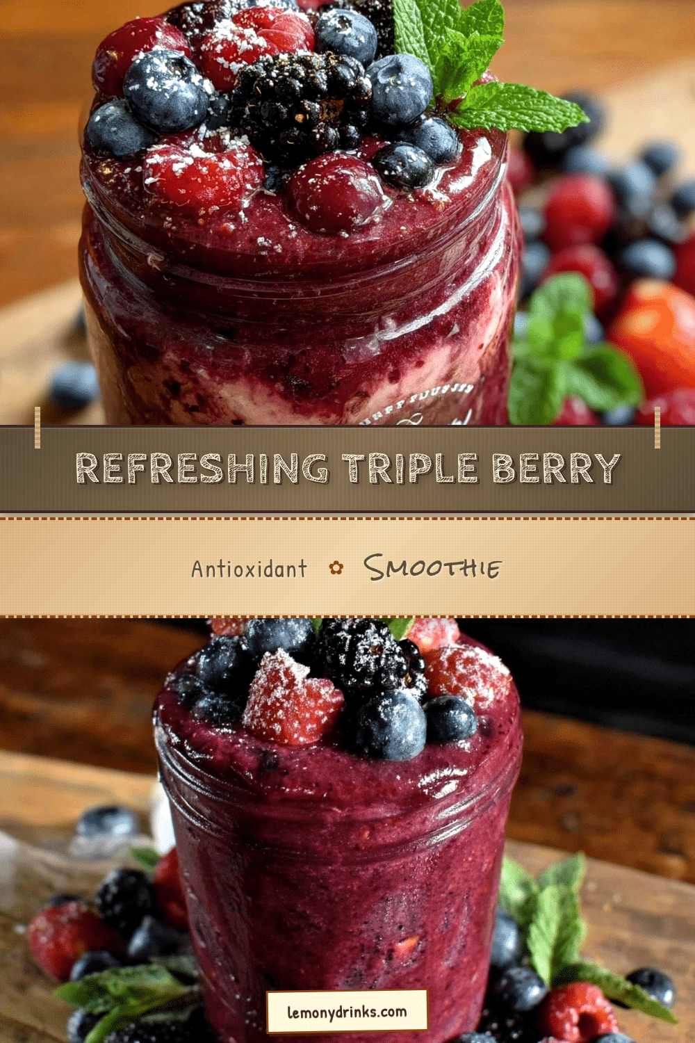 Fresh Triple Berry Antioxidant Smoothie recipe