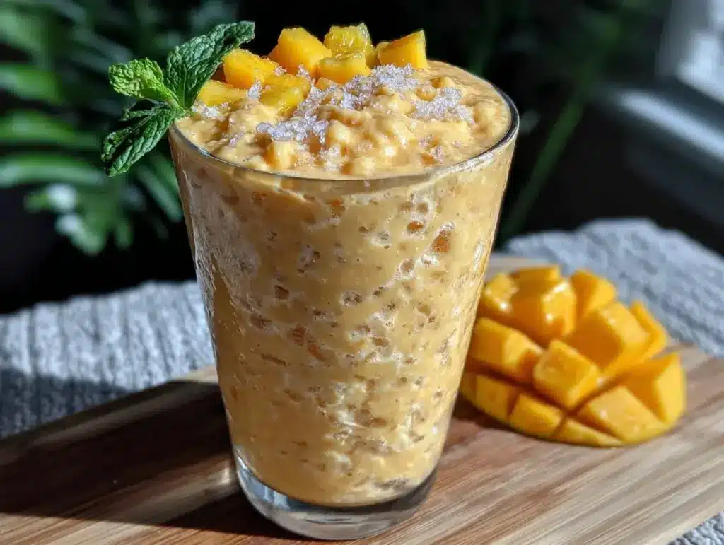 fresh tropical mango pineapple smoothie recipe - featured image