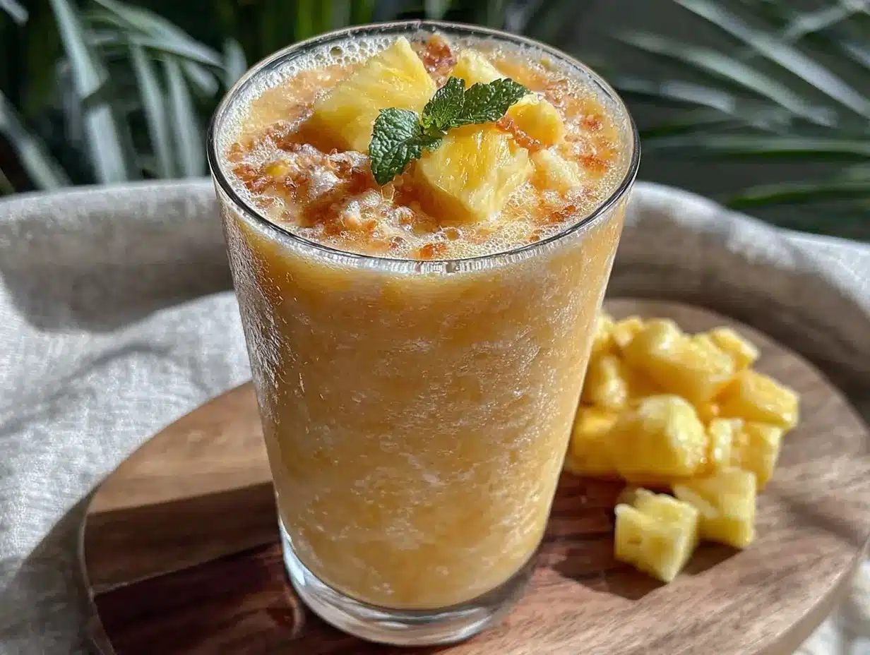 fresh tropical mango pineapple smoothie recipe preparation steps
