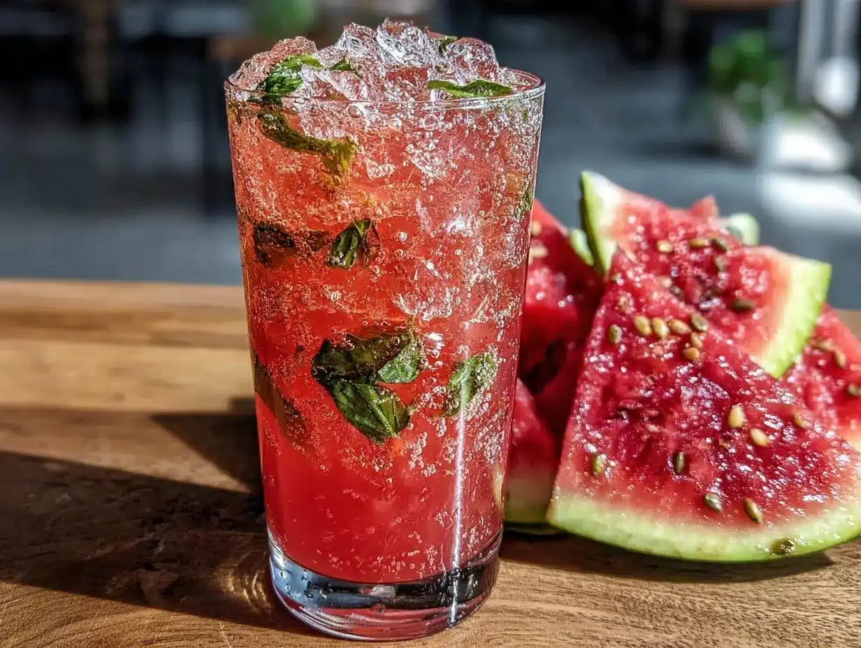 Fresh Watermelon Basil Refresher preparation steps
